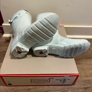 Pair of Womens Hunter Rain boots size 10 worn once